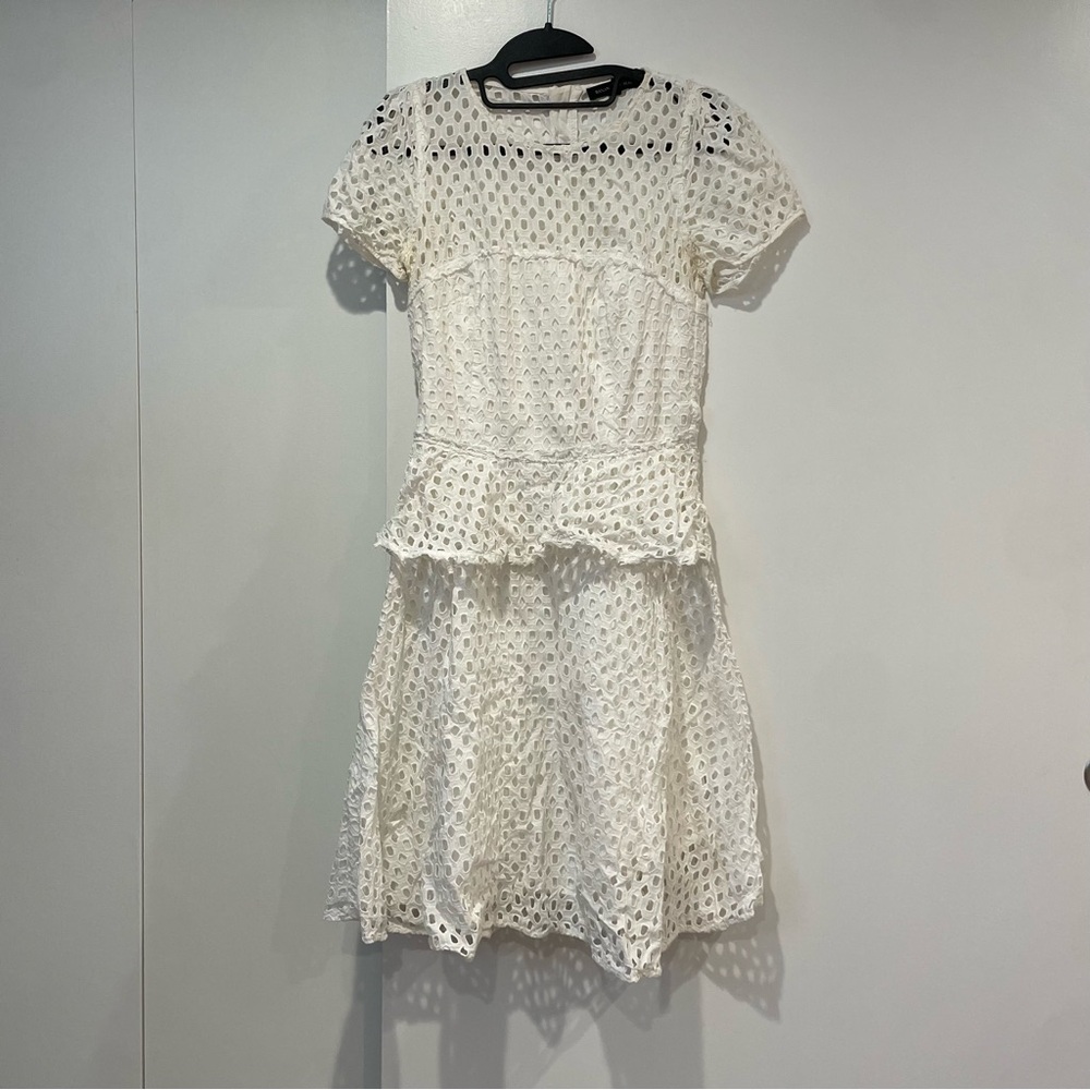 White Peplum Dress from Banana Republic